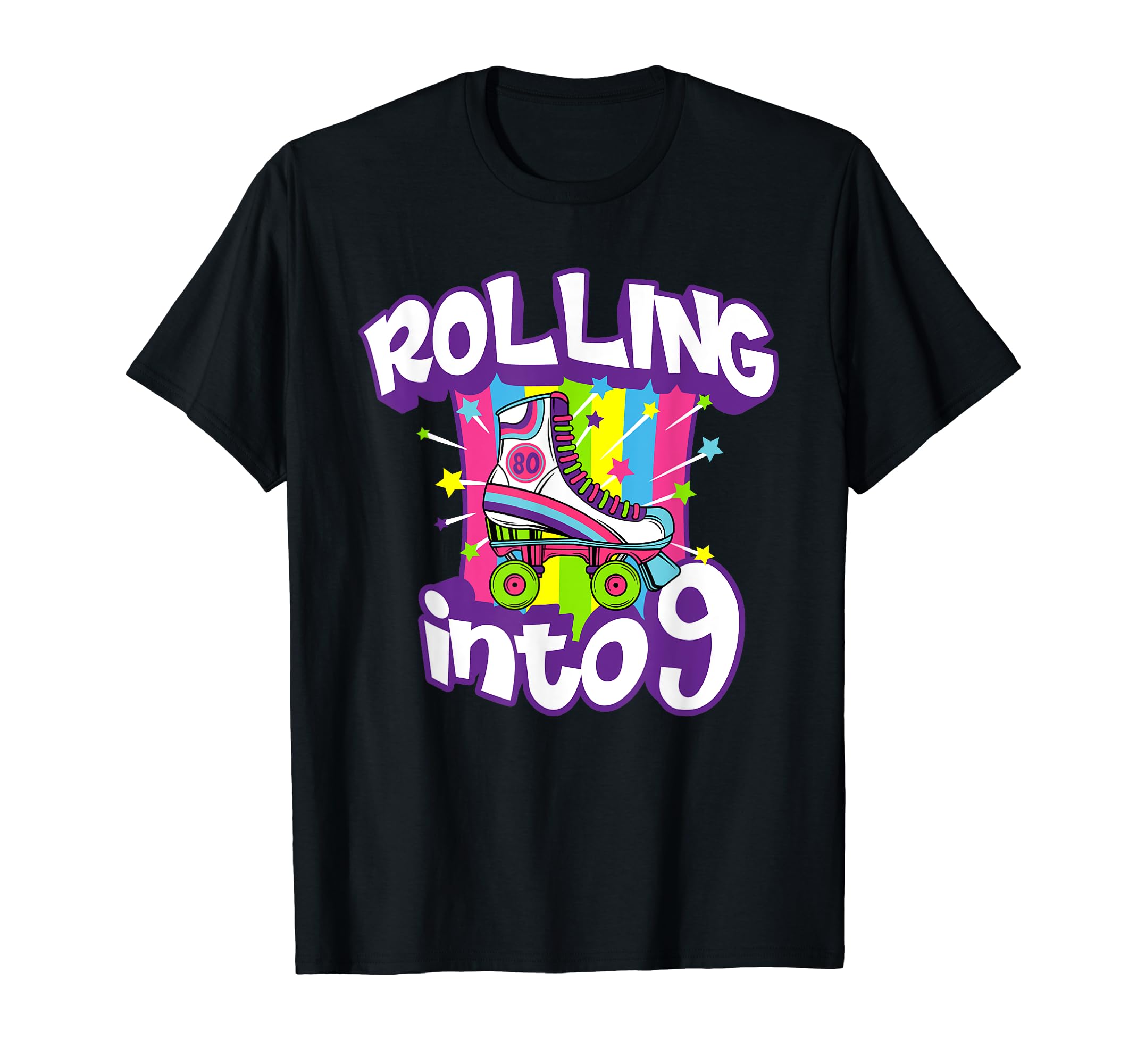 Roller Skates Funny 9Th Birthday 9 Year T-Shirt - Custom Art Print Unisex - T-Shirt, Sweatshirt, Hoodie