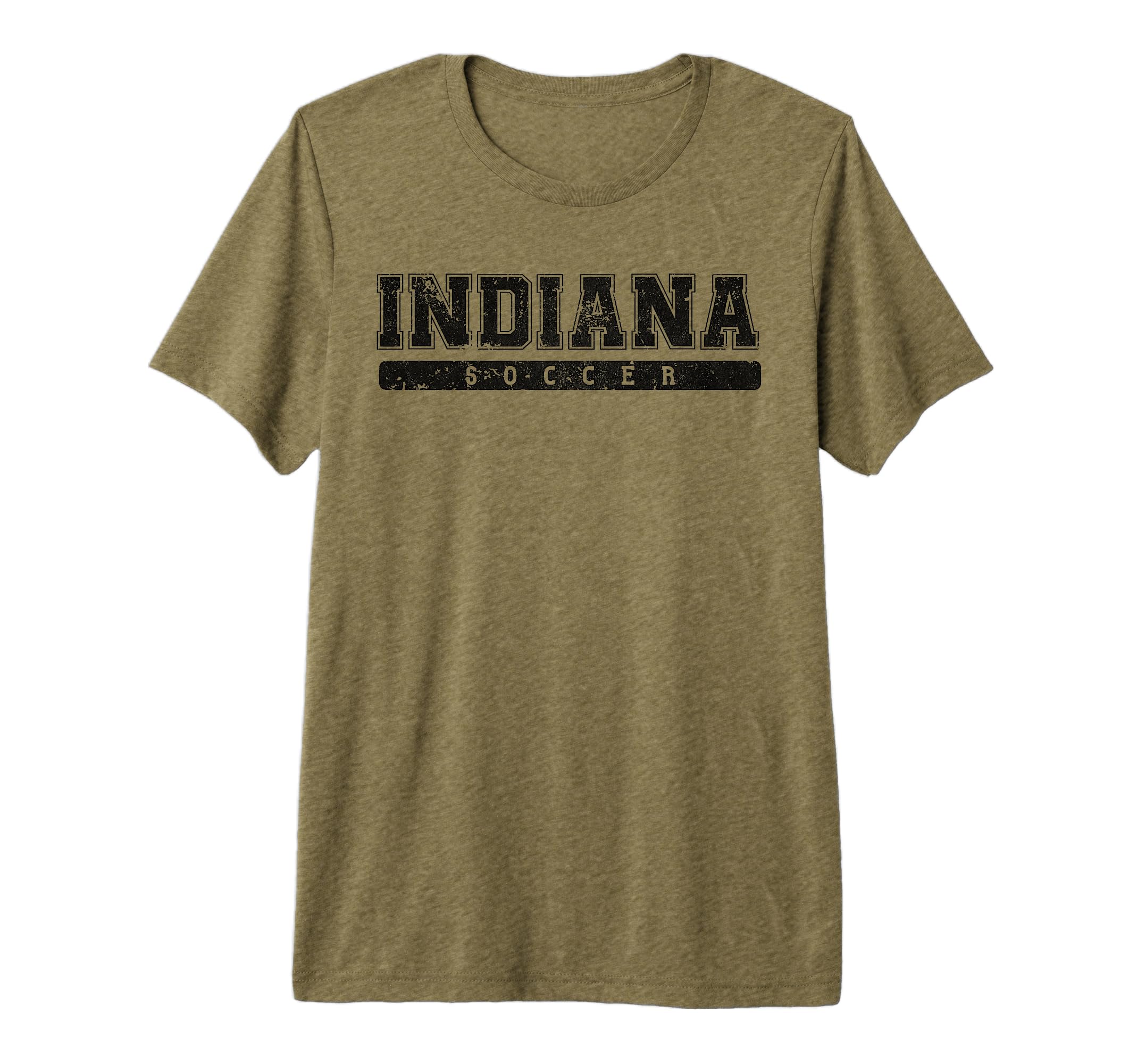 Indiana Soccer Black Text Tri Blend T-Shirt - Aesthetic Graphic Men Women - T-Shirt, Sweatshirt, Hoodie