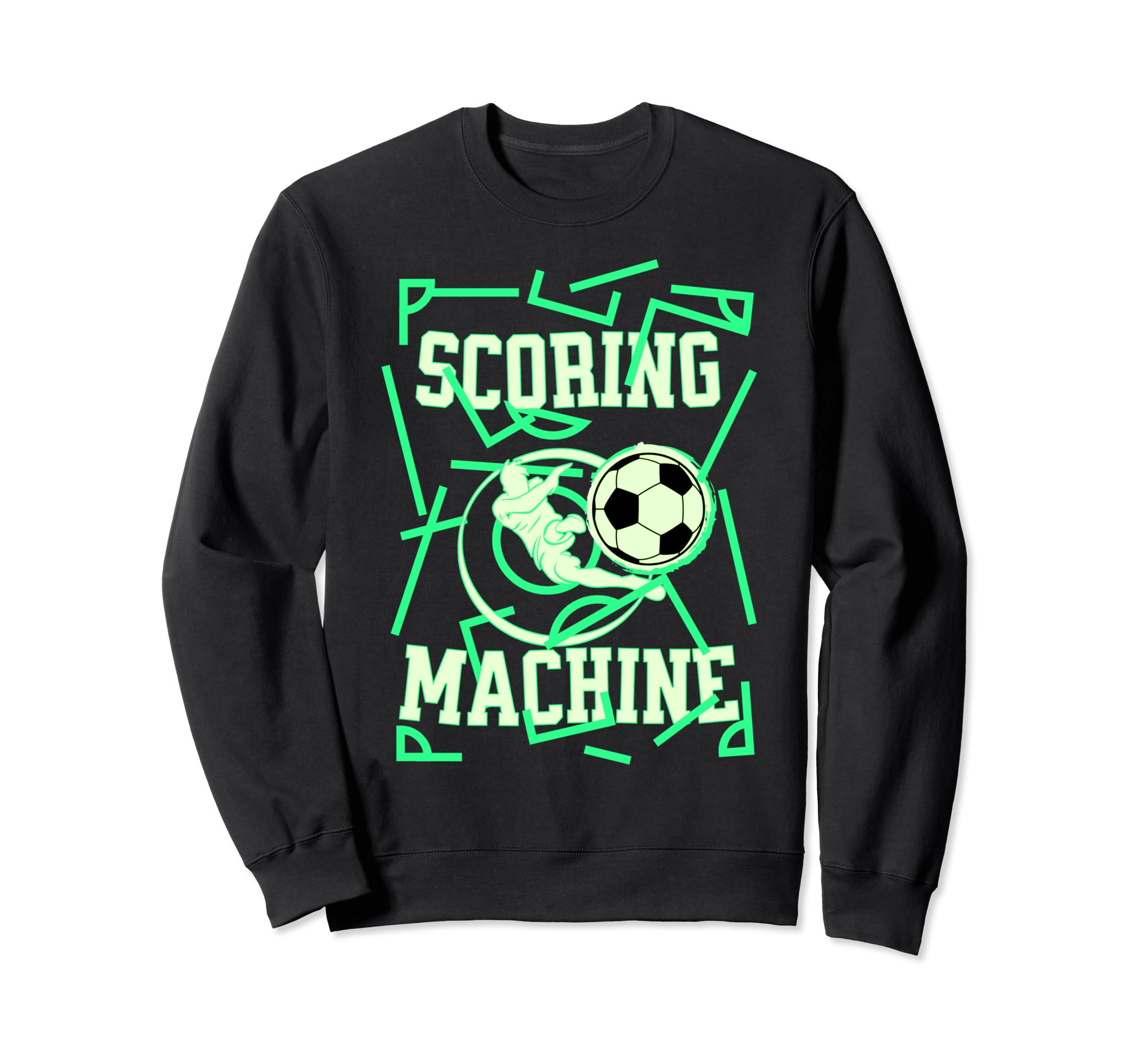 Scoring Machine Soccer Jersey Sweatshirt - Aesthetic Graphic for Adults - T-Shirt, Sweatshirt, Hoodie