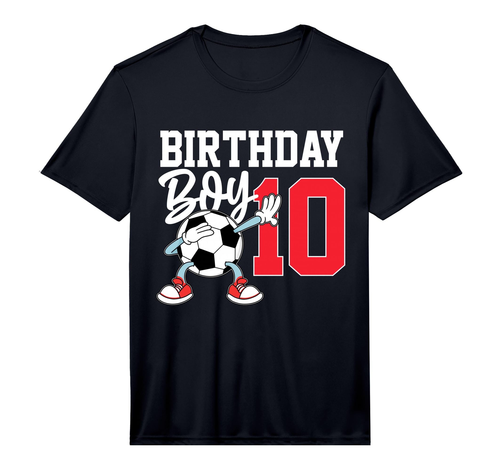 10Th Birthday Football Soccer Ten 10 T-Shirt - Graphic Print for Adults - T-Shirt, Sweatshirt, Hoodie