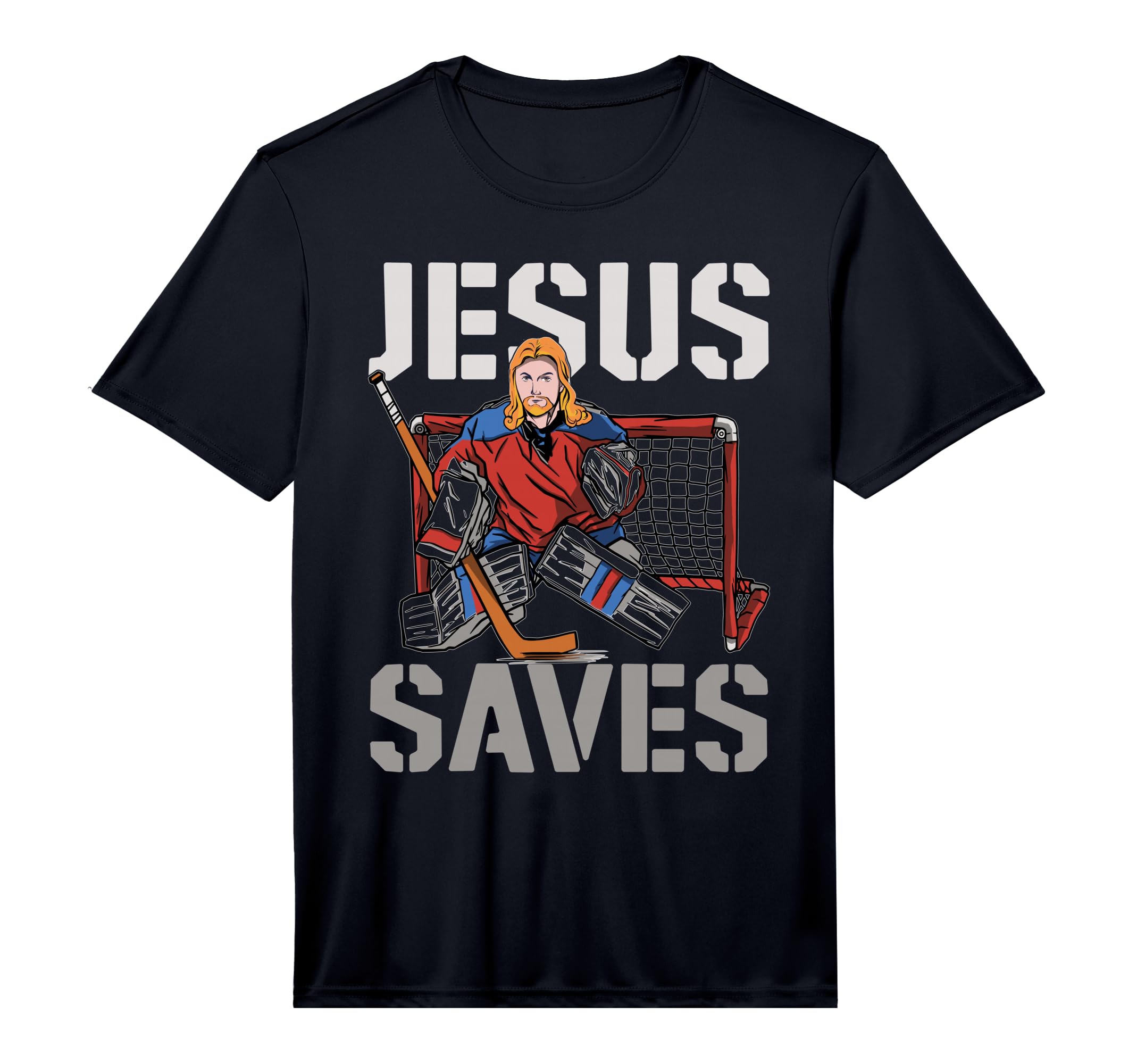 Ice Hockey Goalie Goalkeeper Jesus T-Shirt - Aesthetic Graphic for Adults - T-Shirt, Sweatshirt, Hoodie