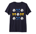 Soccer Balls Bows Soccer Player Blue T-Shirt - Custom Art Print Unisex - T-Shirt, Sweatshirt, Hoodie