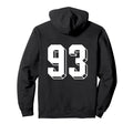 Number 93 Backside 80S 90S Team Jersey Hoodie - Unique Graphic for Adults - T-Shirt, Sweatshirt, Hoodie