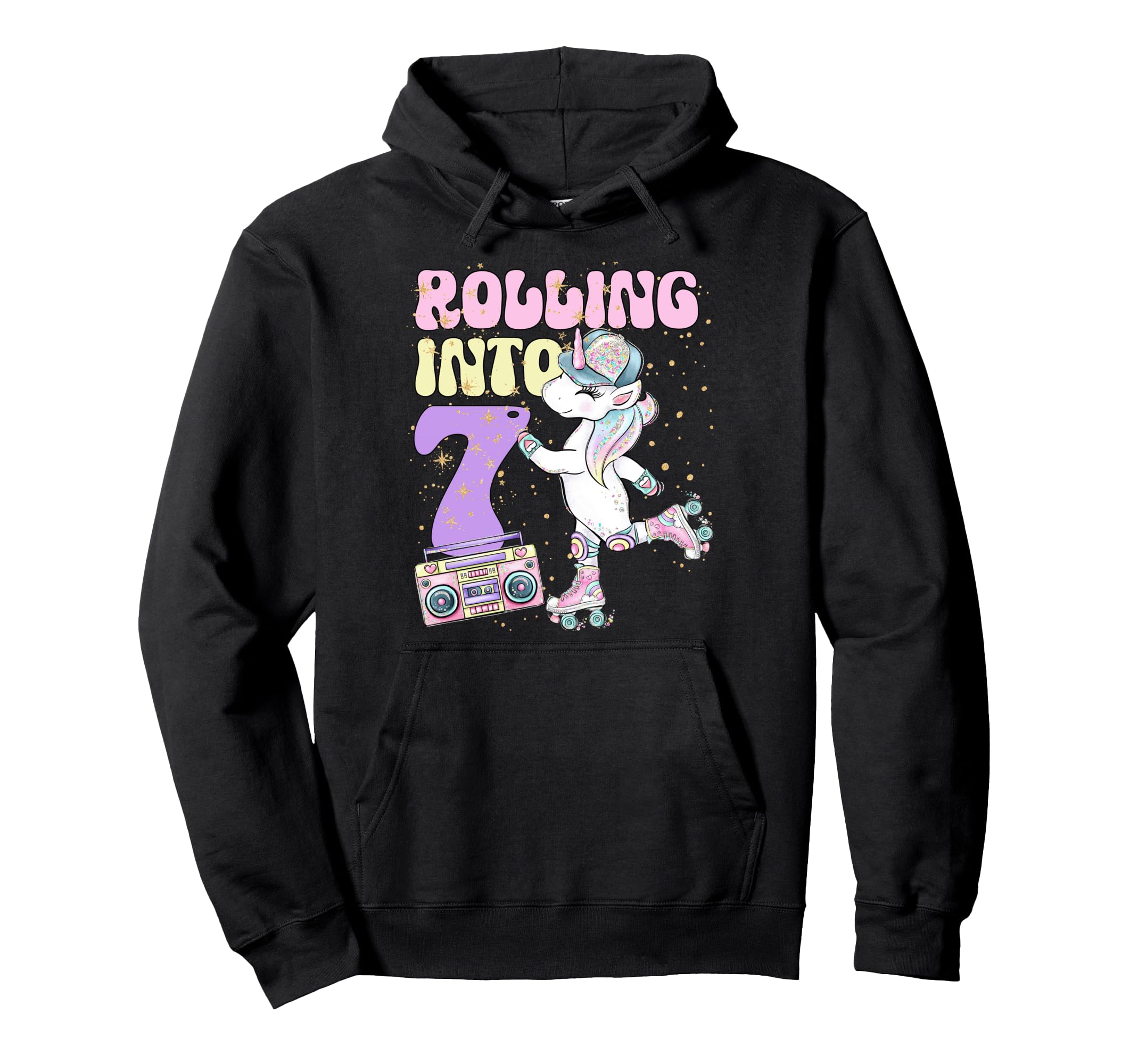 7Th Birthday Roller Skate Party Hoodie - Fun Novelty Design for Adults - T-Shirt, Sweatshirt, Hoodie