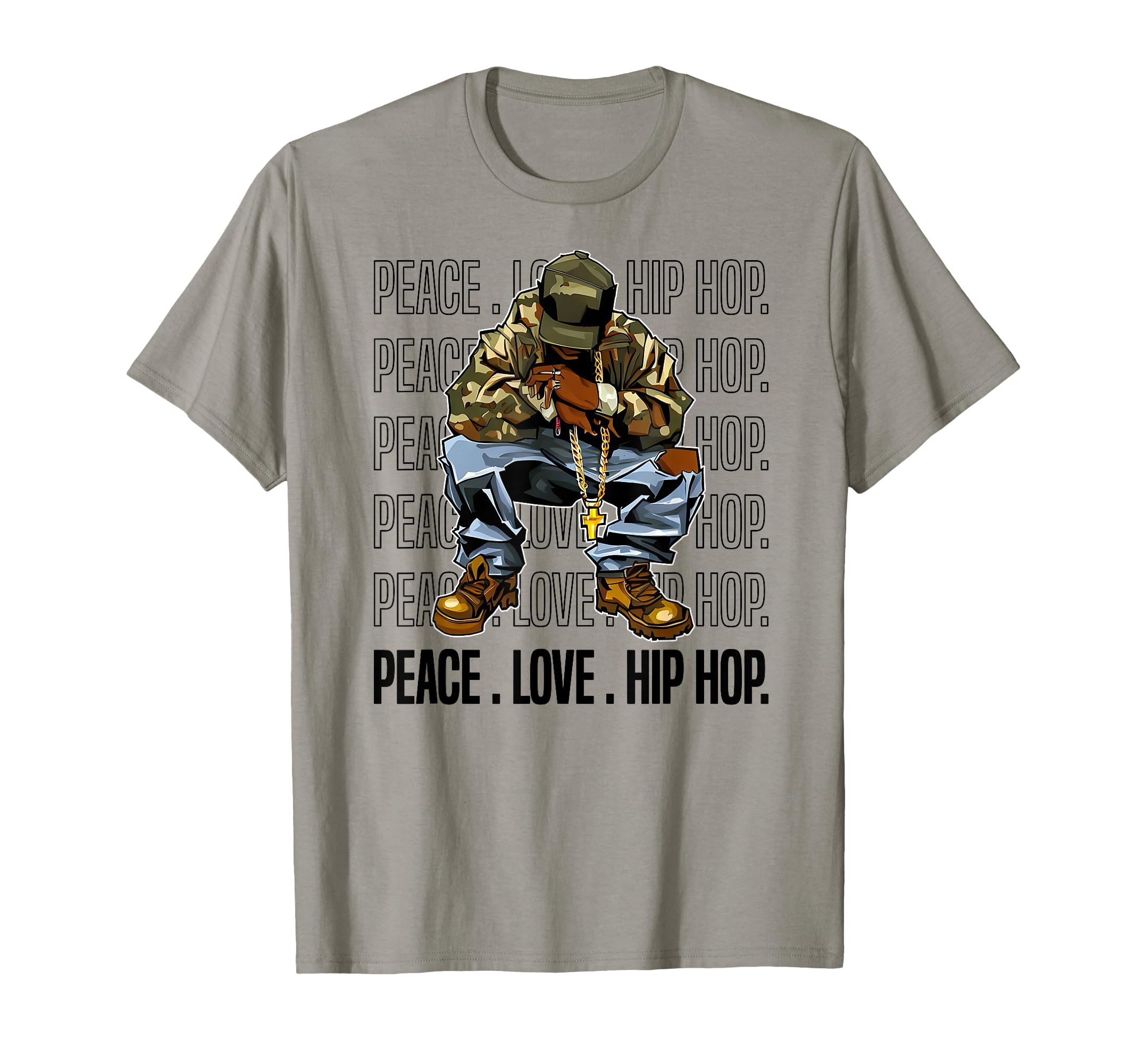 Peace Love Hip Hop Old School 90 T-Shirt - Casual Everyday Wear for Adults - T-Shirt, Sweatshirt, Hoodie