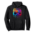 Dripping Paint Boombox Old School Hoodie - Aesthetic Graphic for Adults - T-Shirt, Sweatshirt, Hoodie