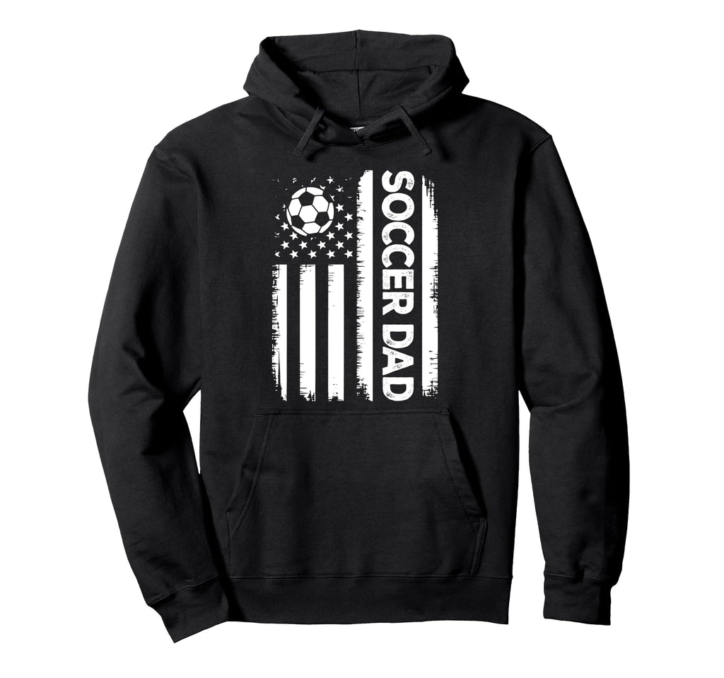 Soccer Dad American Flag Distressed Hoodie - Streetwear Style Unisex - T-Shirt, Sweatshirt, Hoodie