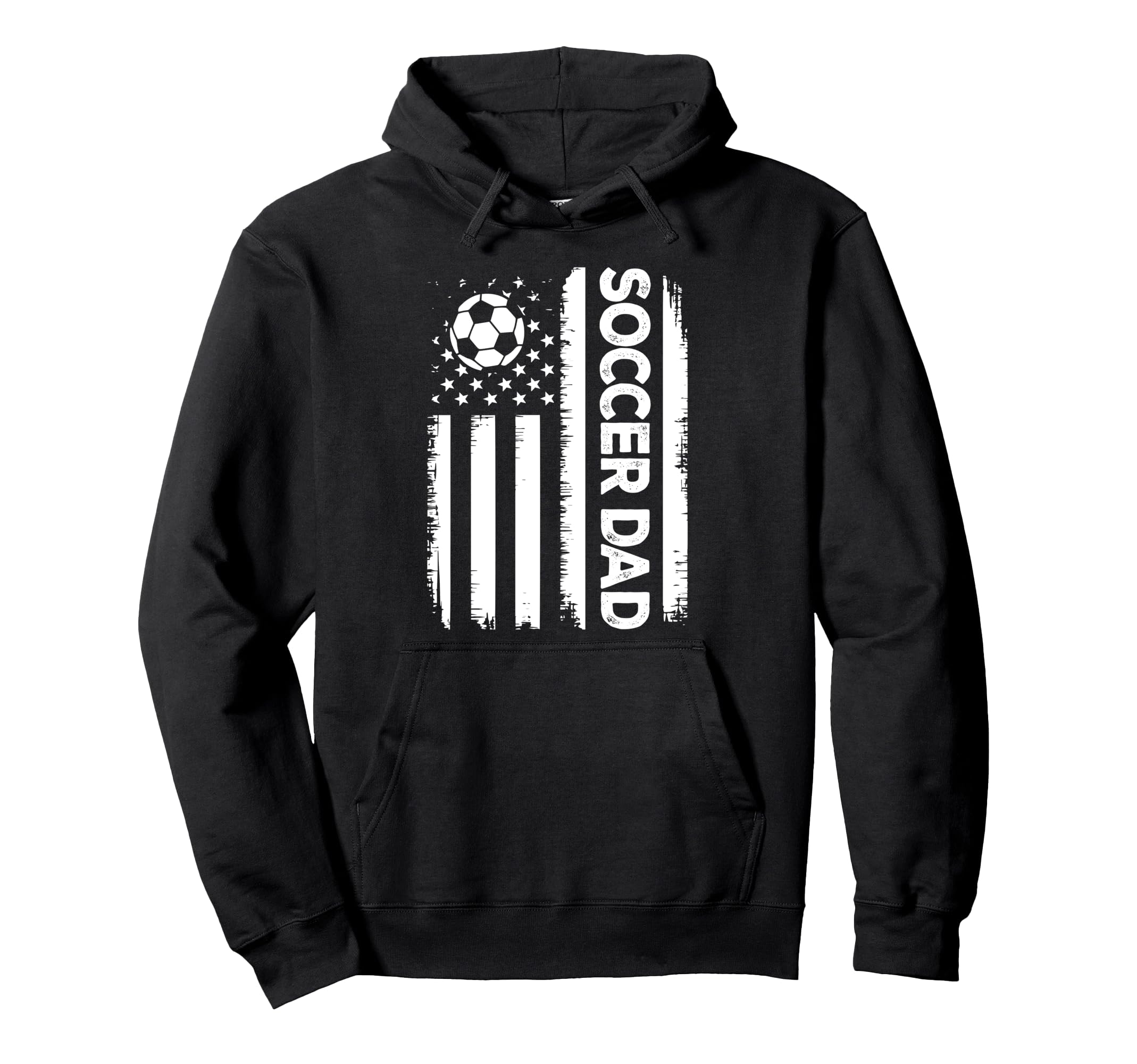 Soccer Dad American Flag Distressed Hoodie - Streetwear Style Unisex - T-Shirt, Sweatshirt, Hoodie