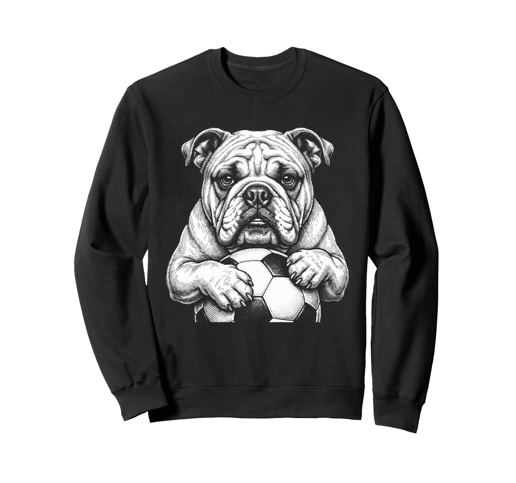 English Bulldog Soccer Player Line Art Sweatshirt - Novelty Apparel Unisex - T-Shirt, Sweatshirt, Hoodie
