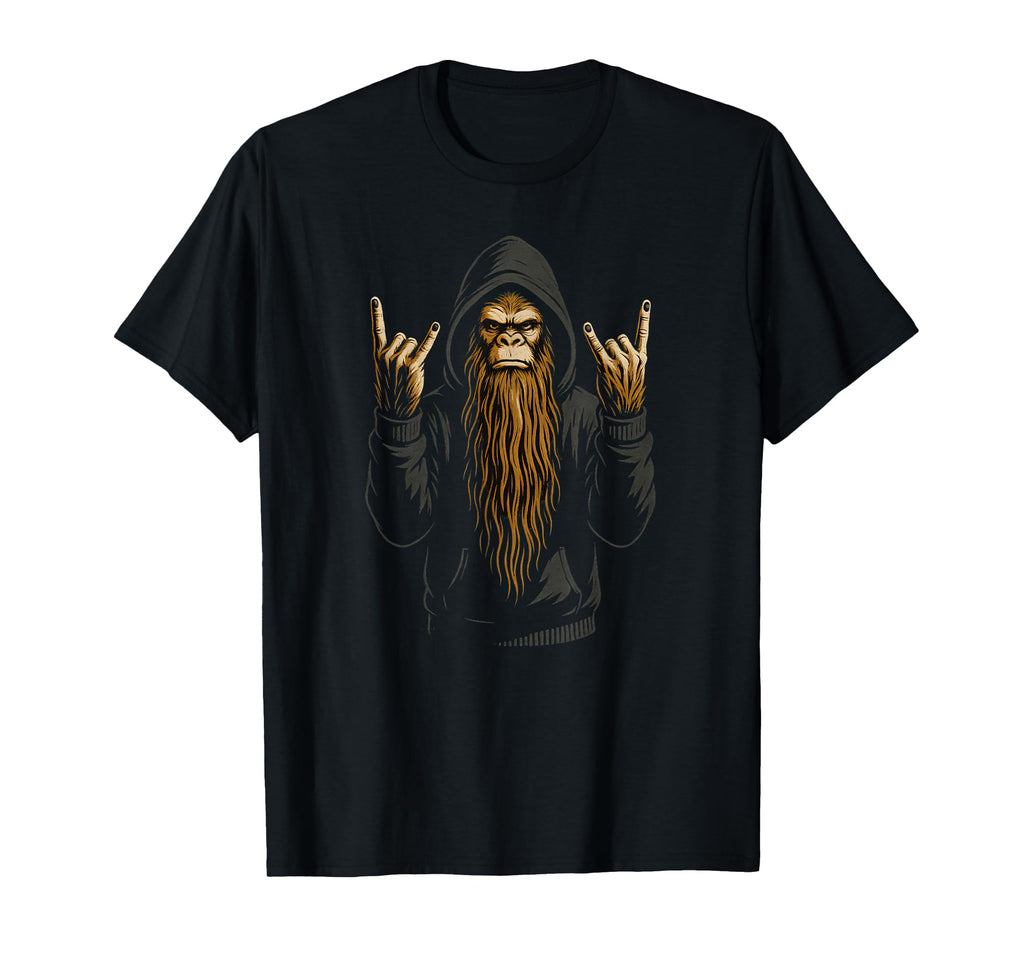 Rock Bigfoot Sasquatch Funny Rocker T-Shirt - Aesthetic Graphic Unisex - T-Shirt, Sweatshirt, Hoodie