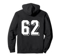 Number 62 Backside 80S 90S Team Jersey Hoodie - Graphic Print Unisex - T-Shirt, Sweatshirt, Hoodie