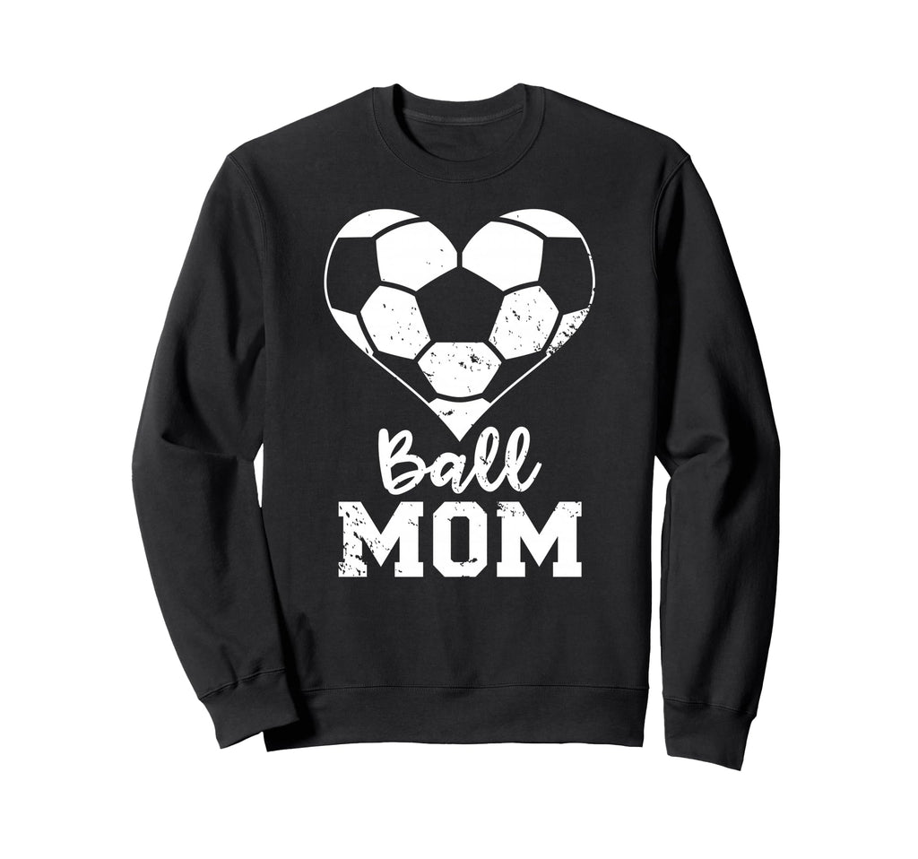 Ball Mom Heart Funny Soccer Mom Sweatshirt - Custom Art Print Unisex - T-Shirt, Sweatshirt, Hoodie