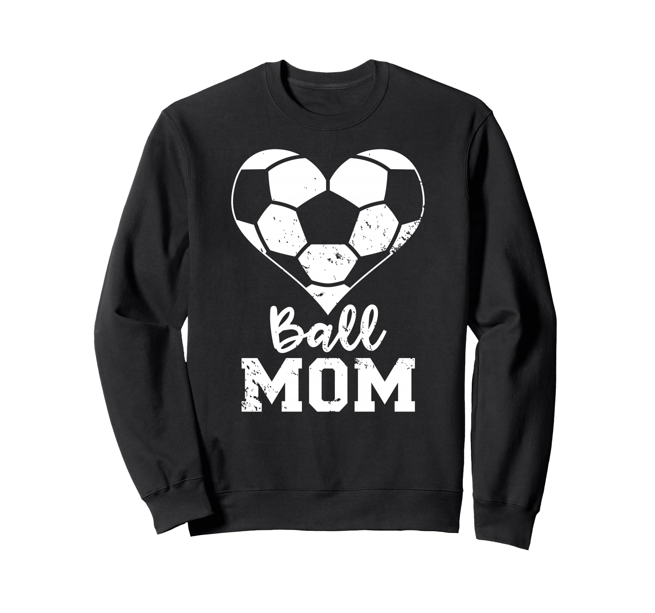 Ball Mom Heart Funny Soccer Mom Sweatshirt - Custom Art Print Men Women - T-Shirt, Sweatshirt, Hoodie