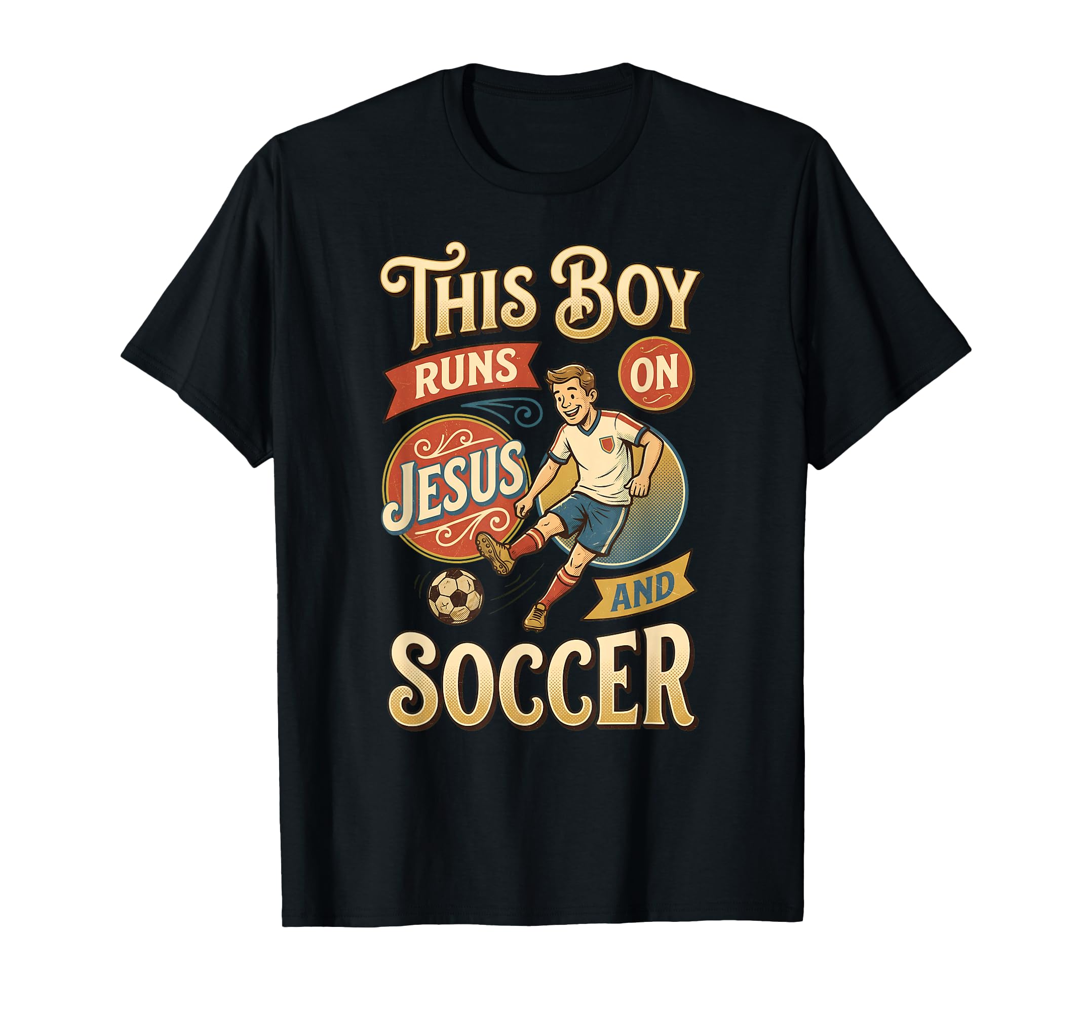 This Runs Jesus And Soccer Christian T-Shirt - Trendy Graphic Unisex - T-Shirt, Sweatshirt, Hoodie