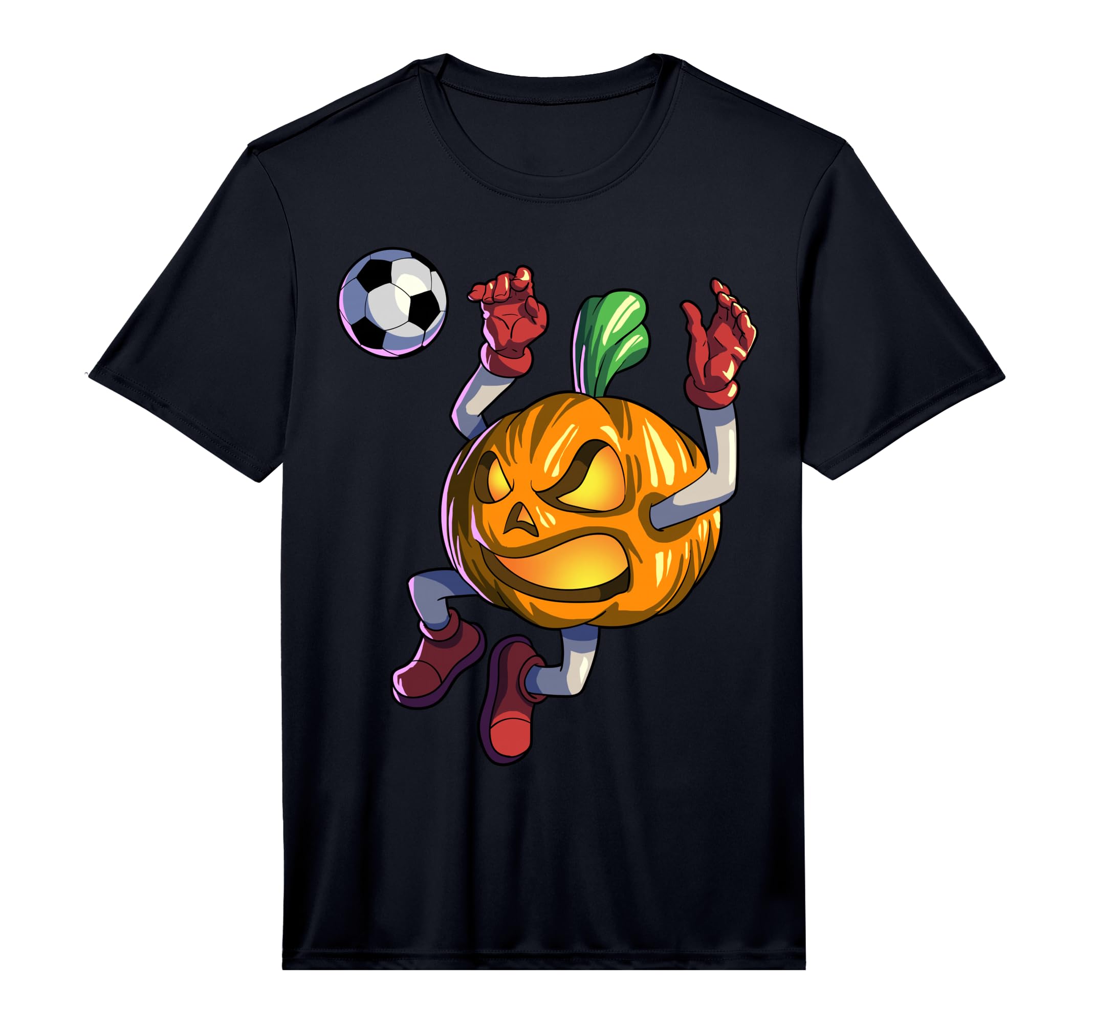 Soccer Pumpkin Halloween Soccer T-Shirt - Custom Art Print Men Women - T-Shirt, Sweatshirt, Hoodie