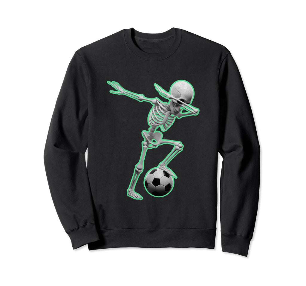Dabbing Skeleton Soccer Spooky Sweatshirt - Minimalist Print for Adults - T-Shirt, Sweatshirt, Hoodie