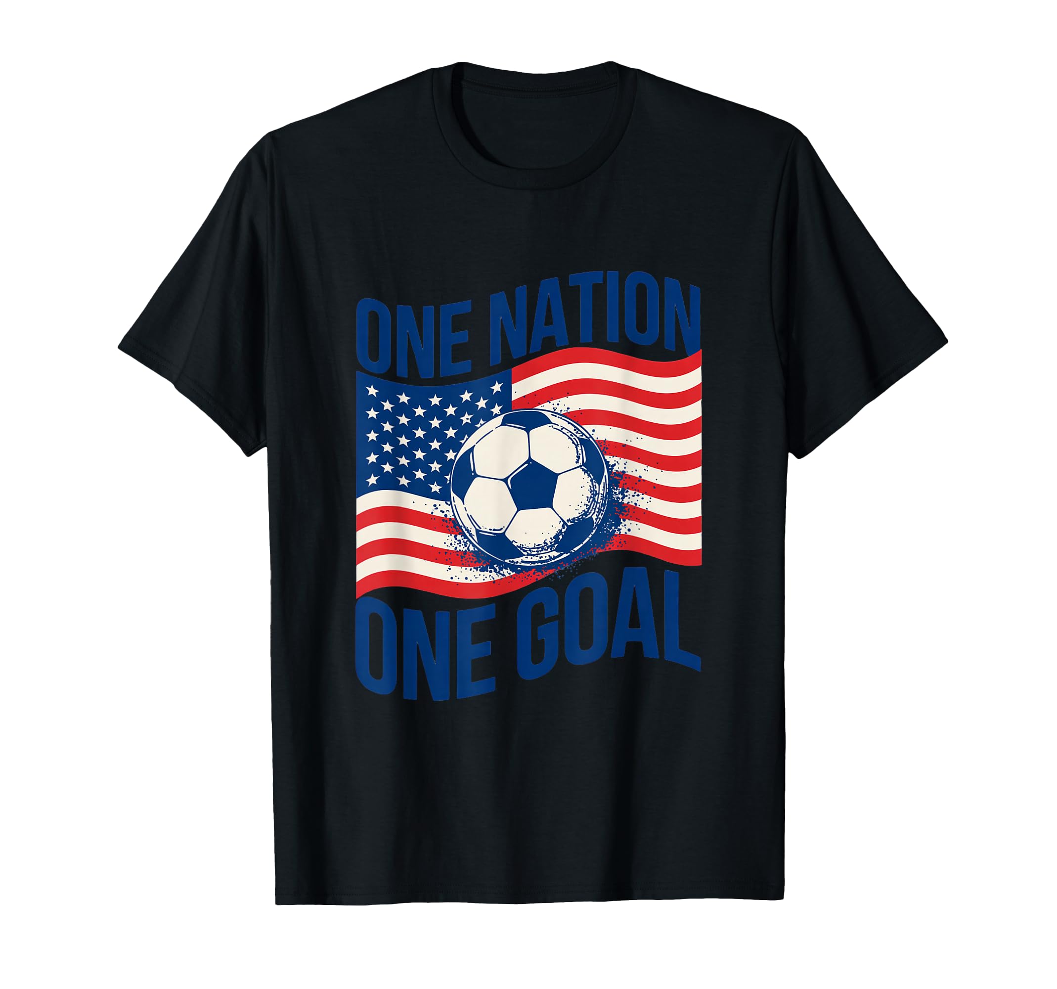 One Nation One Goal Soccer Patriotic Us T-Shirt - Aesthetic Graphic Unisex - T-Shirt, Sweatshirt, Hoodie