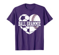 Ball Grammie Heart Soccer Baseball Lover T-Shirt - Custom Art Print Unisex - T-Shirt, Sweatshirt, Hoodie