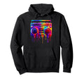 Dripping Paint Boombox Old School 80S Hoodie - Novelty Apparel Unisex - T-Shirt, Sweatshirt, Hoodie