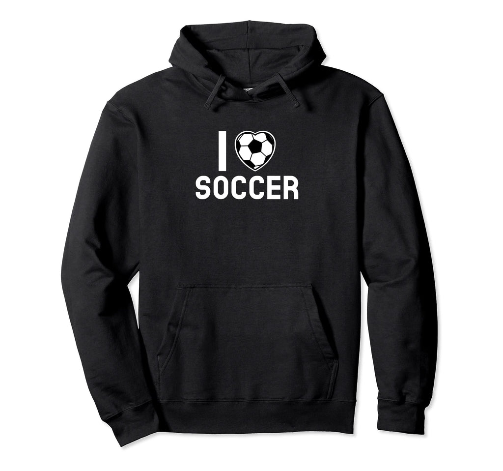 I Love Soccer Heart Ball Soccer Lover Hoodie - Fun Novelty Design Unisex - T-Shirt, Sweatshirt, Hoodie