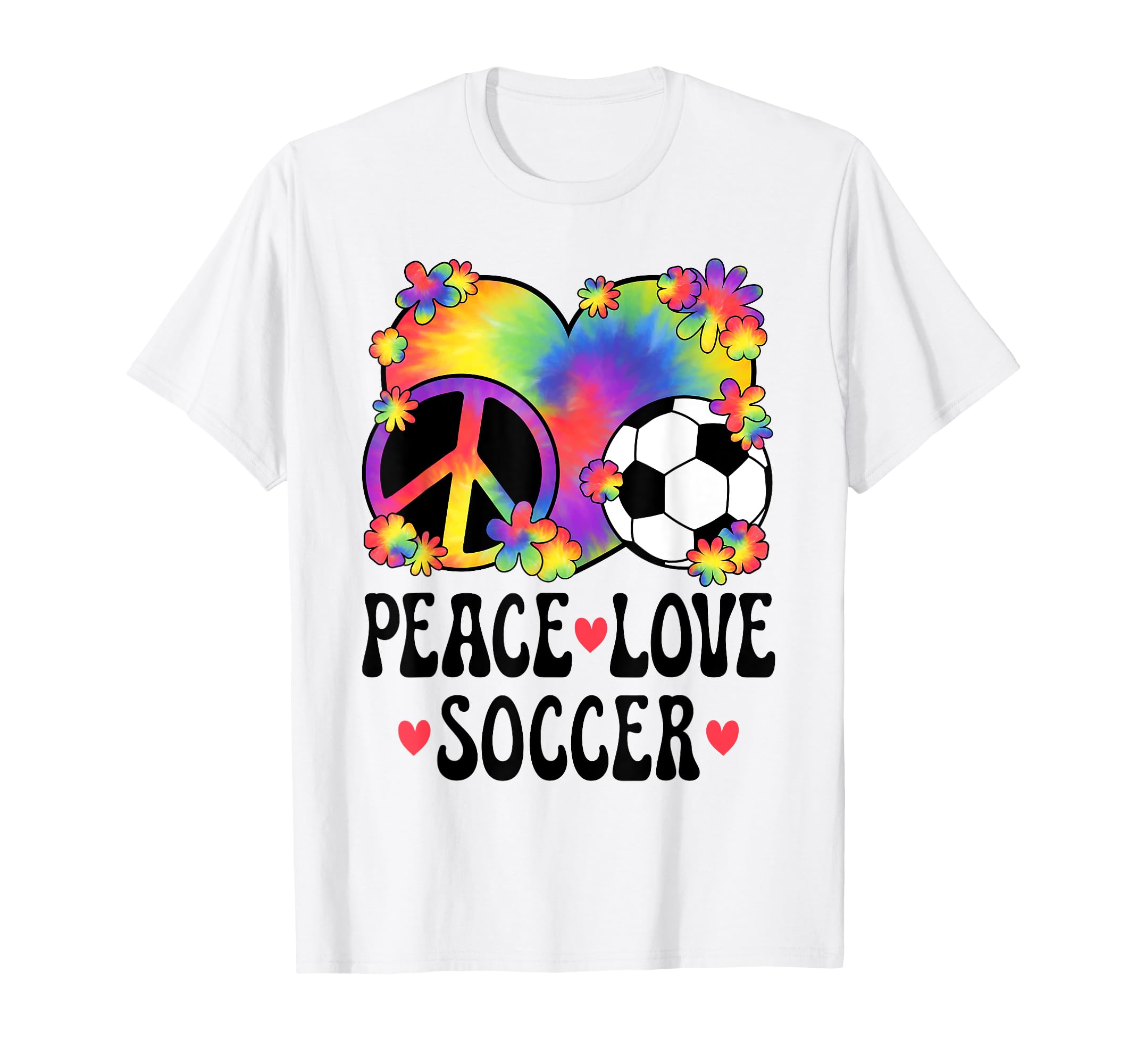Peace Love Soccer Lover 60S 70S T-Shirt - Fun Novelty Design Men Women - T-Shirt, Sweatshirt, Hoodie