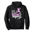 Soccer Soccer Player Eat Sleep Soccer Hoodie - Minimalist Print for Adults - T-Shirt, Sweatshirt, Hoodie