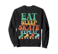 Roller Skating Skate 1970S Eat Sleep Sweatshirt - Minimalist Print Unisex - T-Shirt, Sweatshirt, Hoodie