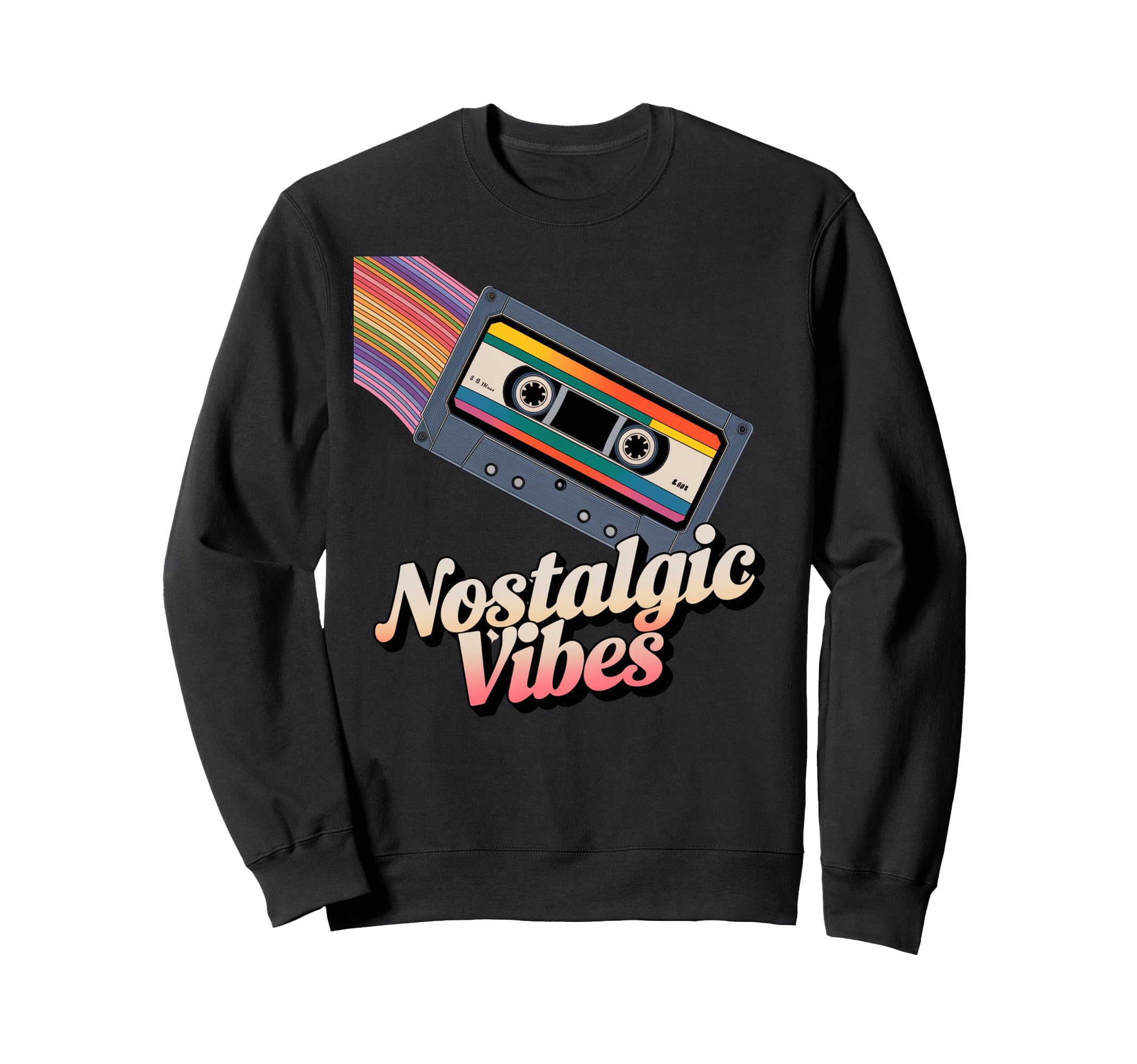 Nostalgic Vibes Cassette Tape Sweatshirt - Fun Novelty Design Men Women - T-Shirt, Sweatshirt, Hoodie