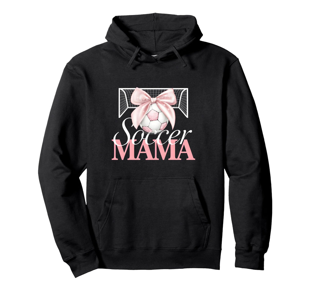 Soccer Mama Bow Soccer Mom Club Hoodie - Casual Everyday Wear for Adults - T-Shirt, Sweatshirt, Hoodie