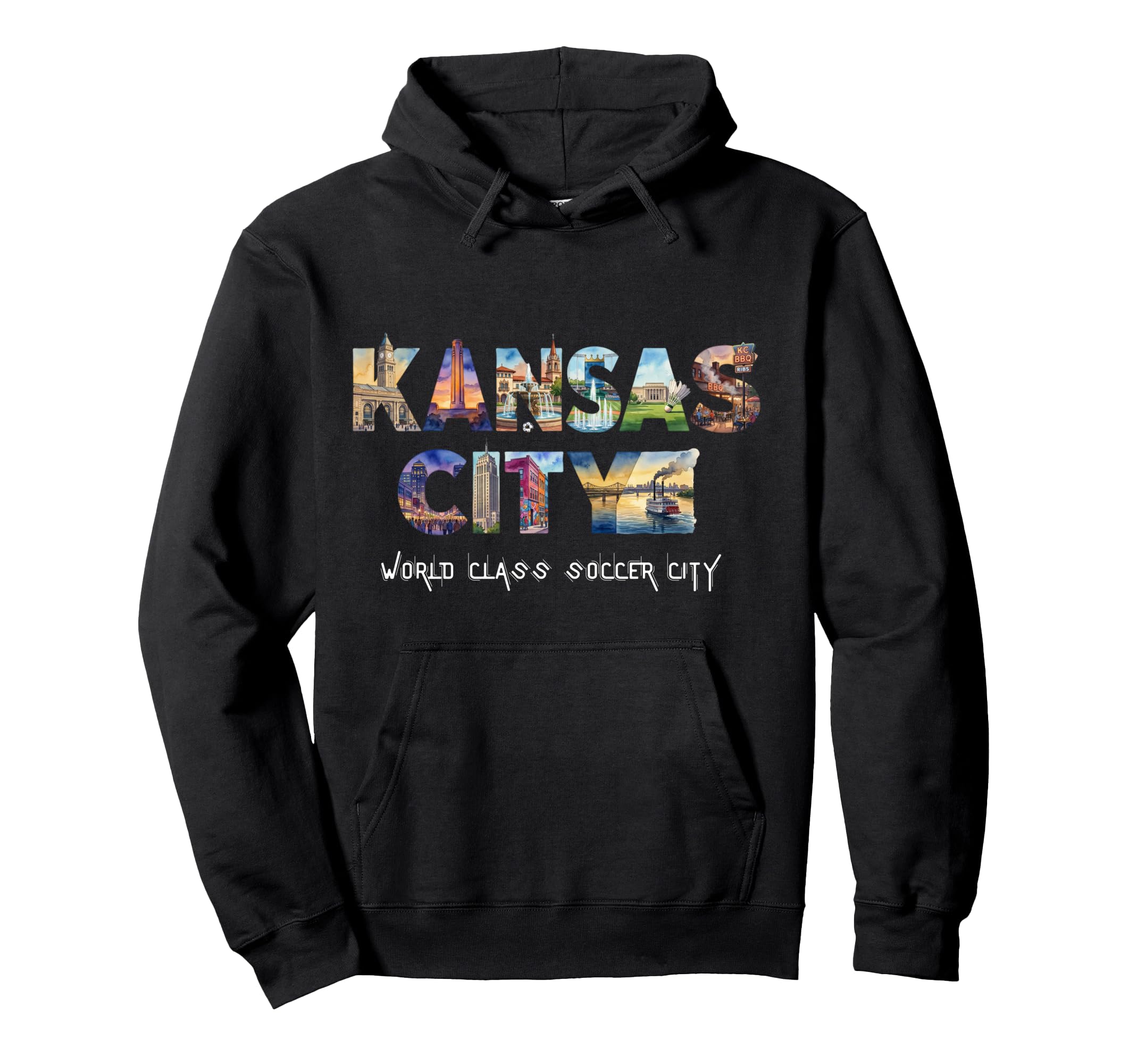 Kansas City Family Soccer Art Hoodie - Graphic Print Unisex - T-Shirt, Sweatshirt, Hoodie
