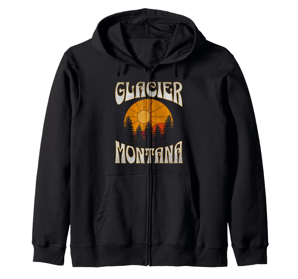 Glacier National Park Montana Usa Hoodie - Custom Art Print Men Women - T-Shirt, Sweatshirt, Hoodie