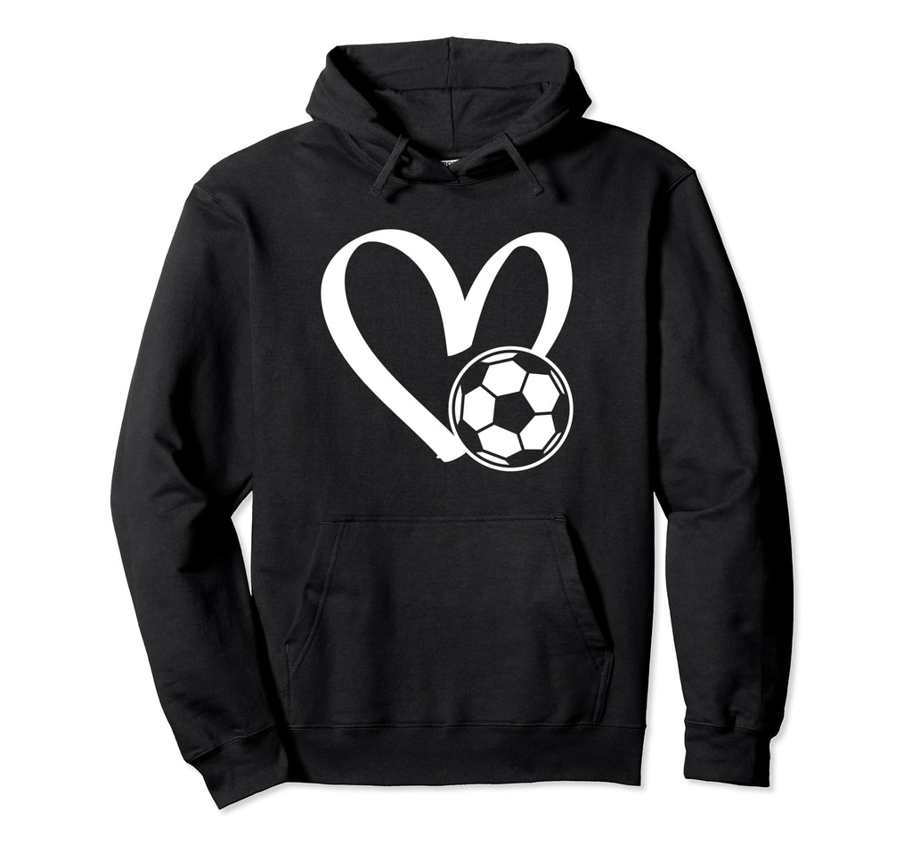 Soccer Ball Heart Hoodie - Minimalist Print for Adults - T-Shirt, Sweatshirt, Hoodie