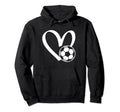 Soccer Ball Heart Hoodie - Minimalist Print for Adults - T-Shirt, Sweatshirt, Hoodie