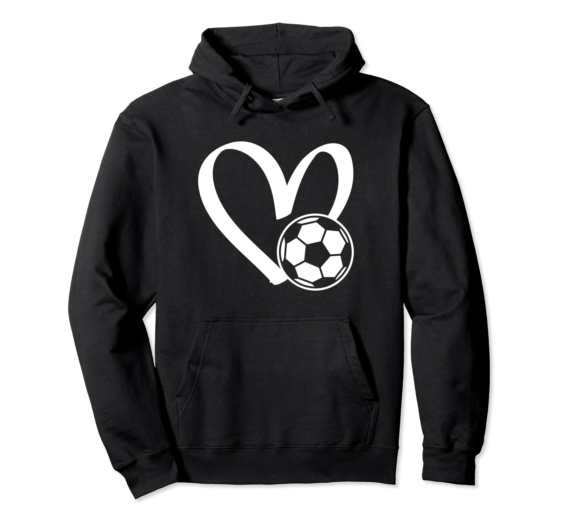Soccer Ball Heart Hoodie - Minimalist Print for Adults - T-Shirt, Sweatshirt, Hoodie