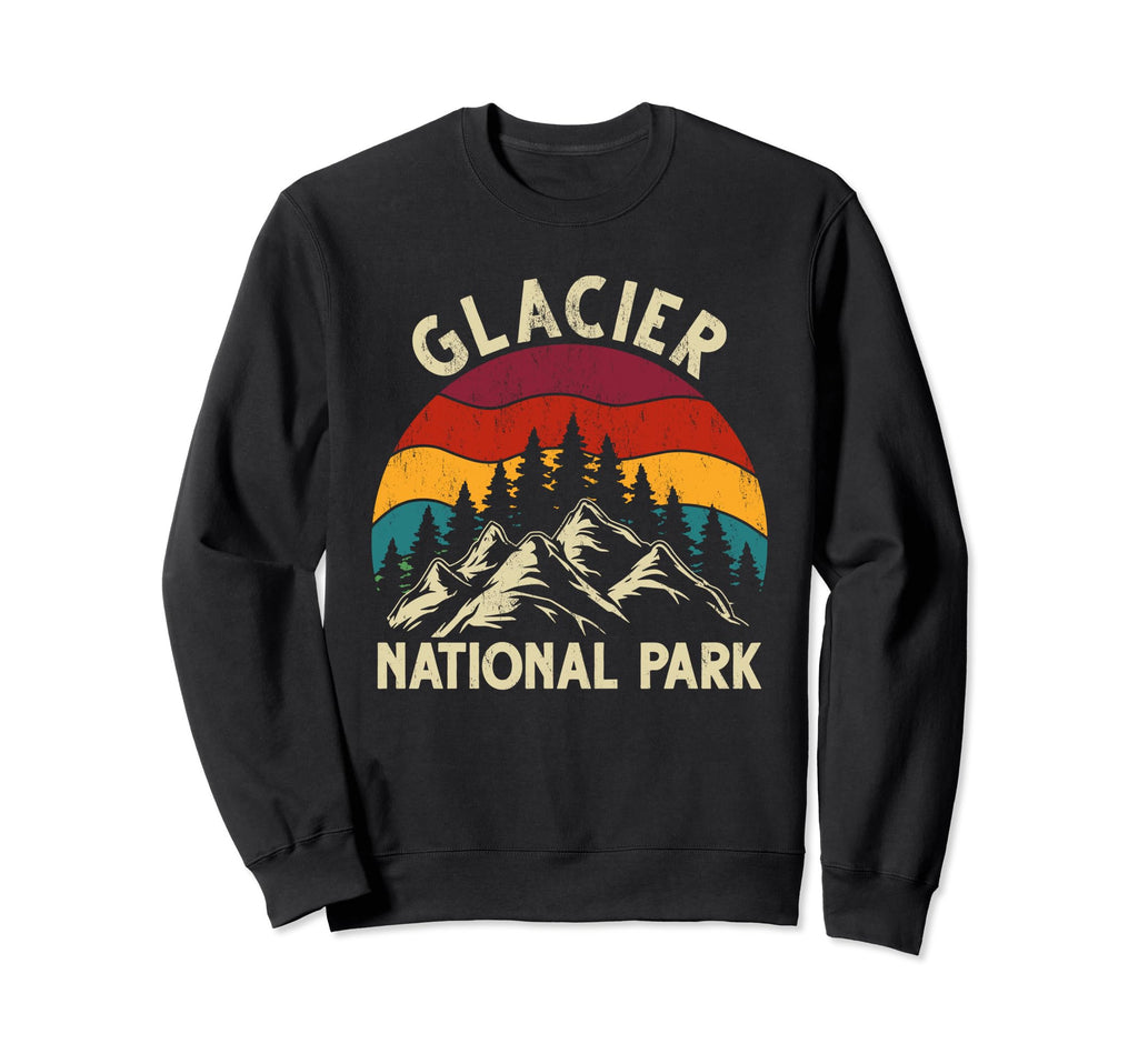 Glacier National Park Sweatshirt - Minimalist Print for Adults - T-Shirt, Sweatshirt, Hoodie