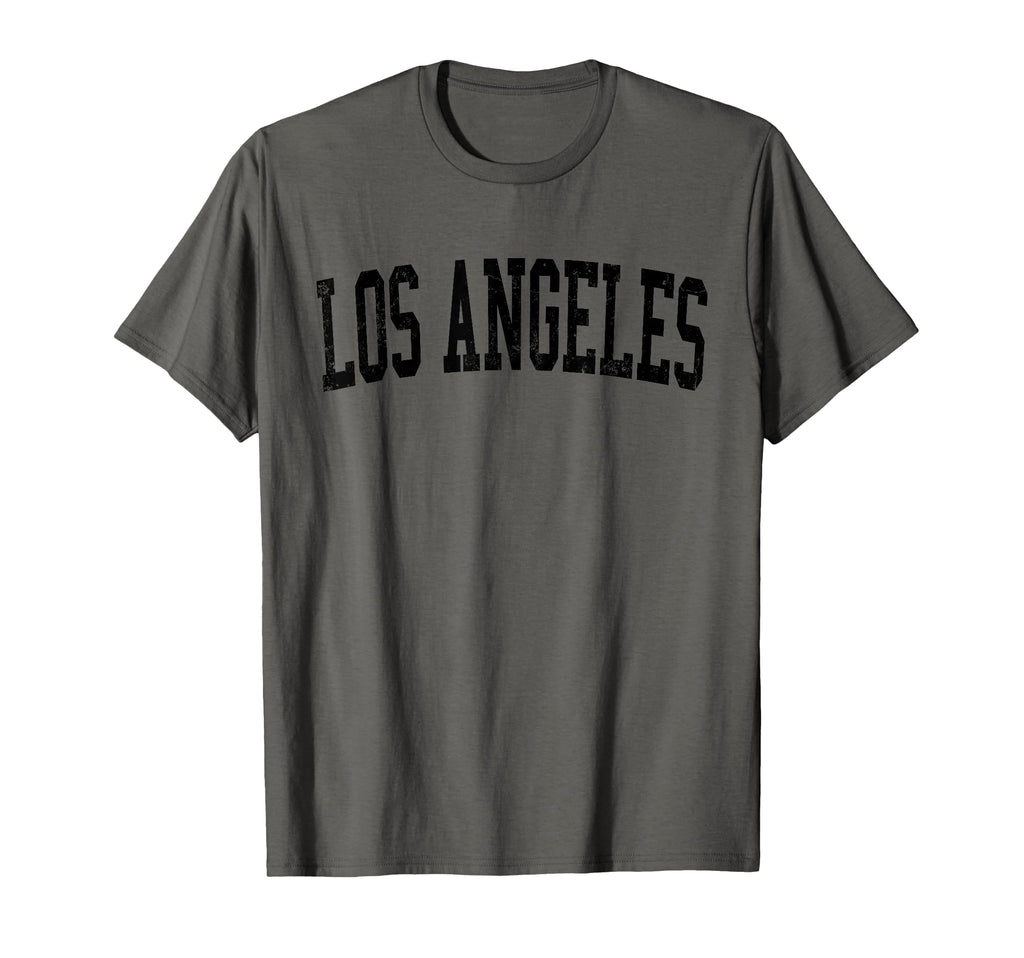 Los Angeles Ca Distressed Black Varsity T-Shirt - Unique Graphic for Adults - T-Shirt, Sweatshirt, Hoodie