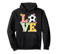Colorful Love Soccer Floral Accents Hoodie - Unique Graphic Men Women - T-Shirt, Sweatshirt, Hoodie