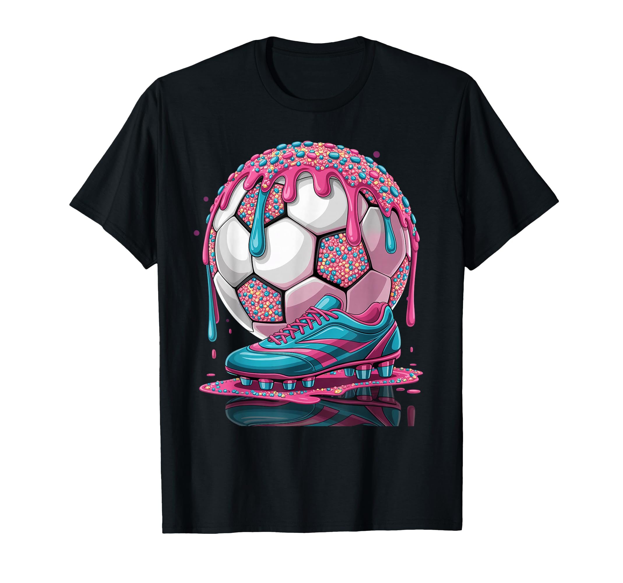 Soccer Ball Drip Ice Cream Drip Game T-Shirt - Fun Novelty Design Unisex - T-Shirt, Sweatshirt, Hoodie