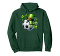 Soccer St Patricks Day Leprechaun Shamrock Hoodie - Graphic Print Unisex - T-Shirt, Sweatshirt, Hoodie