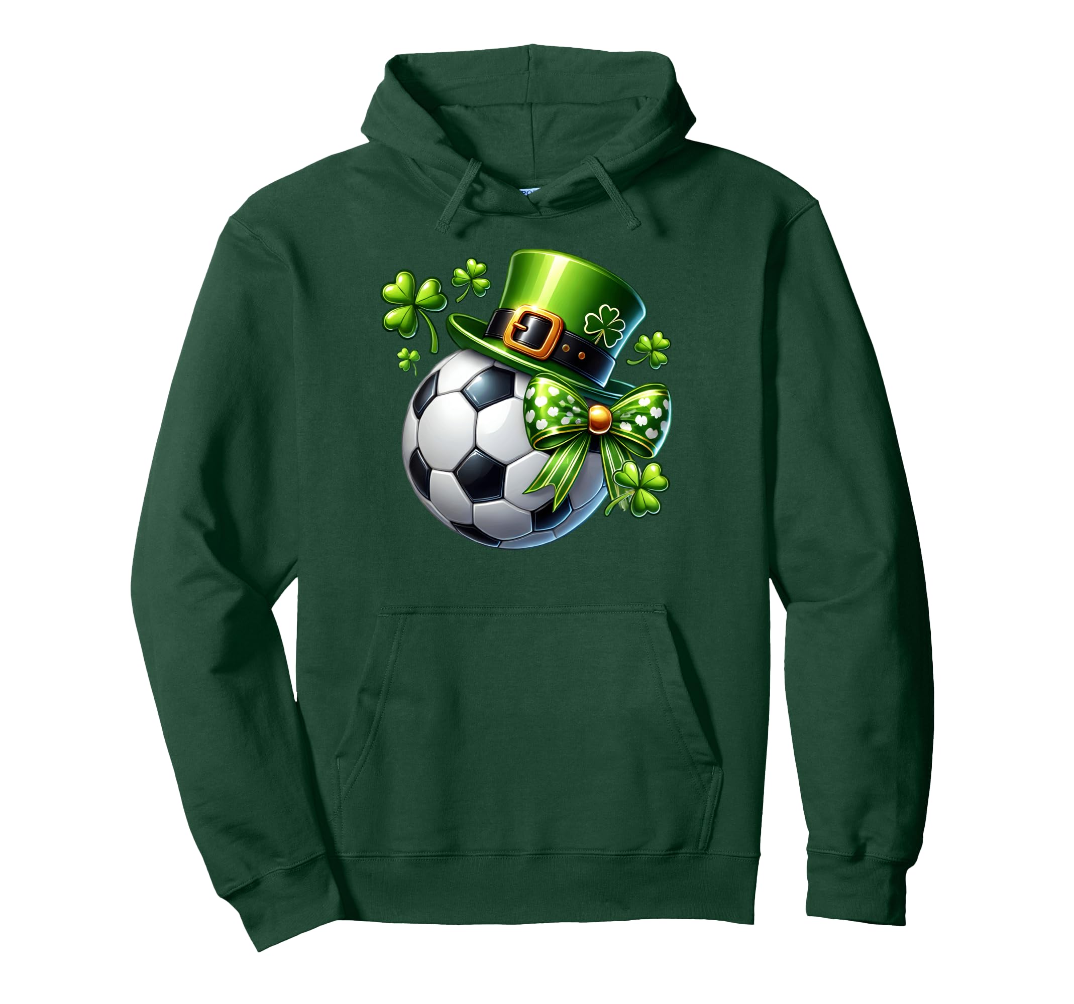 Soccer St Patricks Day Leprechaun Shamrock Hoodie - Graphic Print Unisex - T-Shirt, Sweatshirt, Hoodie