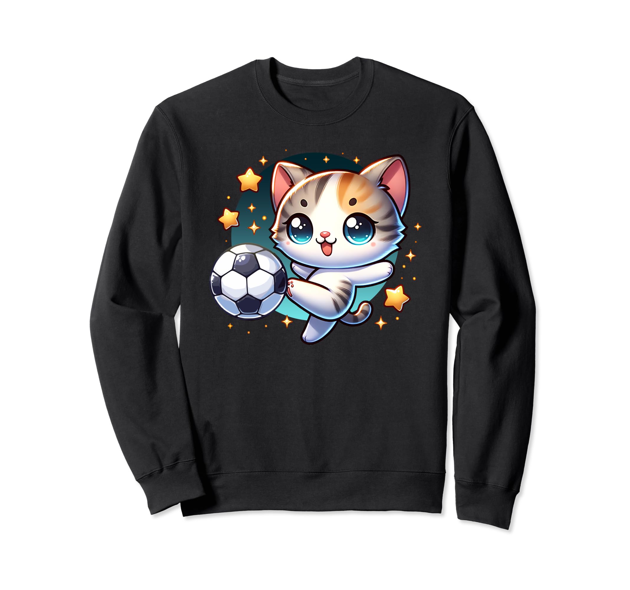 Cat Kitten Soccer Player Kicking Sweatshirt - Streetwear Style Men Women - T-Shirt, Sweatshirt, Hoodie