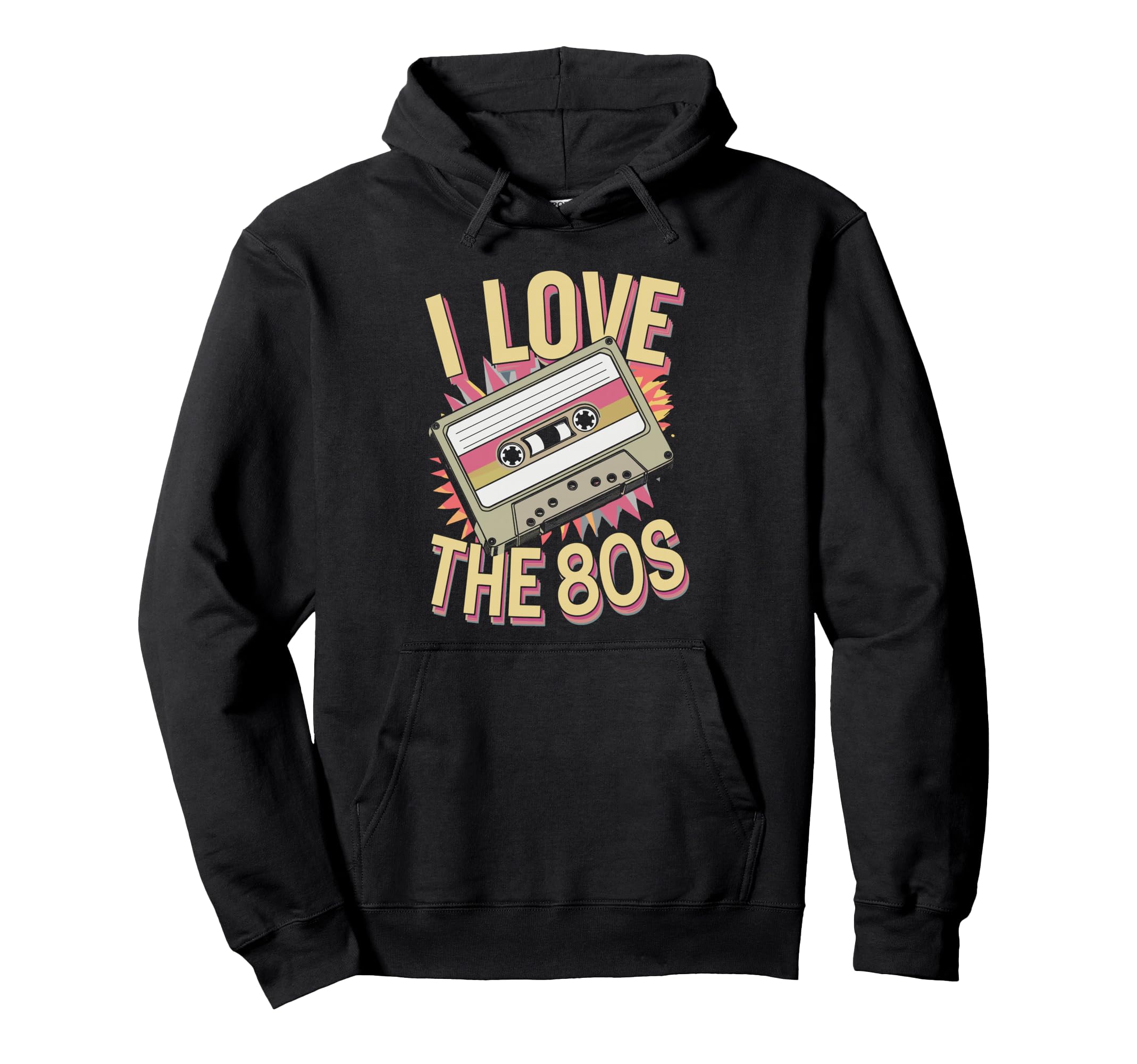 I Love 80S Cassette Tape Hoodie - Fun Novelty Design Men Women - T-Shirt, Sweatshirt, Hoodie