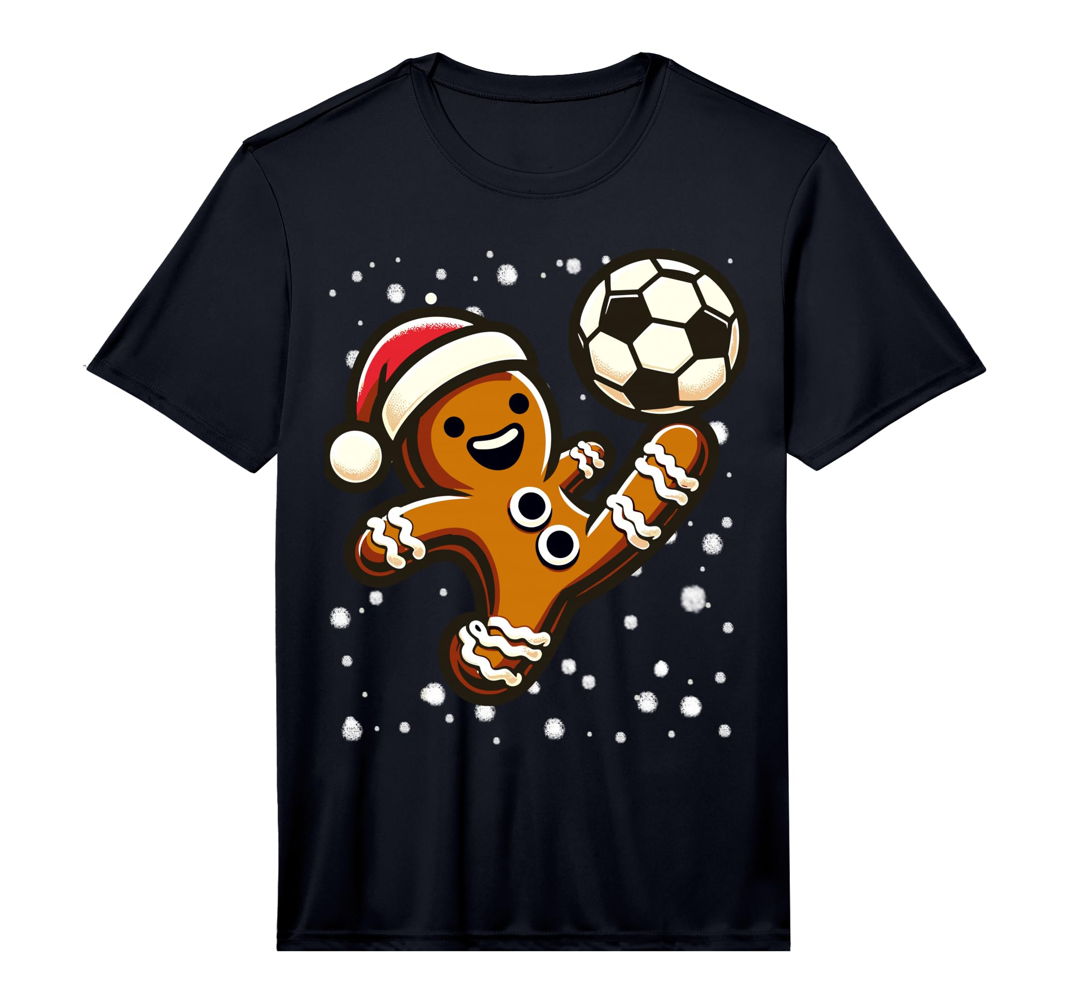 Gingerbread Plays Soccer Bicycle Kick T-Shirt - Trendy Graphic Unisex - T-Shirt, Sweatshirt, Hoodie