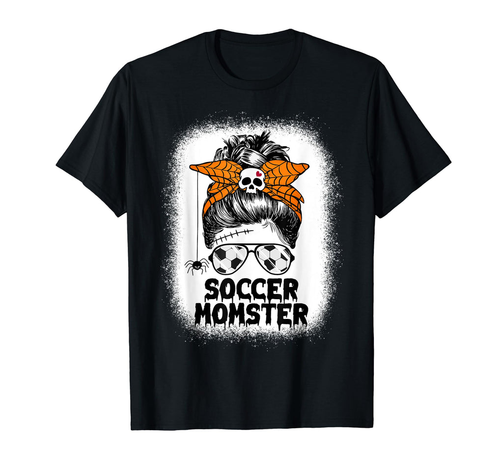 Soccer Mom Life Messy Bun Halloween T-Shirt - Aesthetic Graphic for Adults - T-Shirt, Sweatshirt, Hoodie