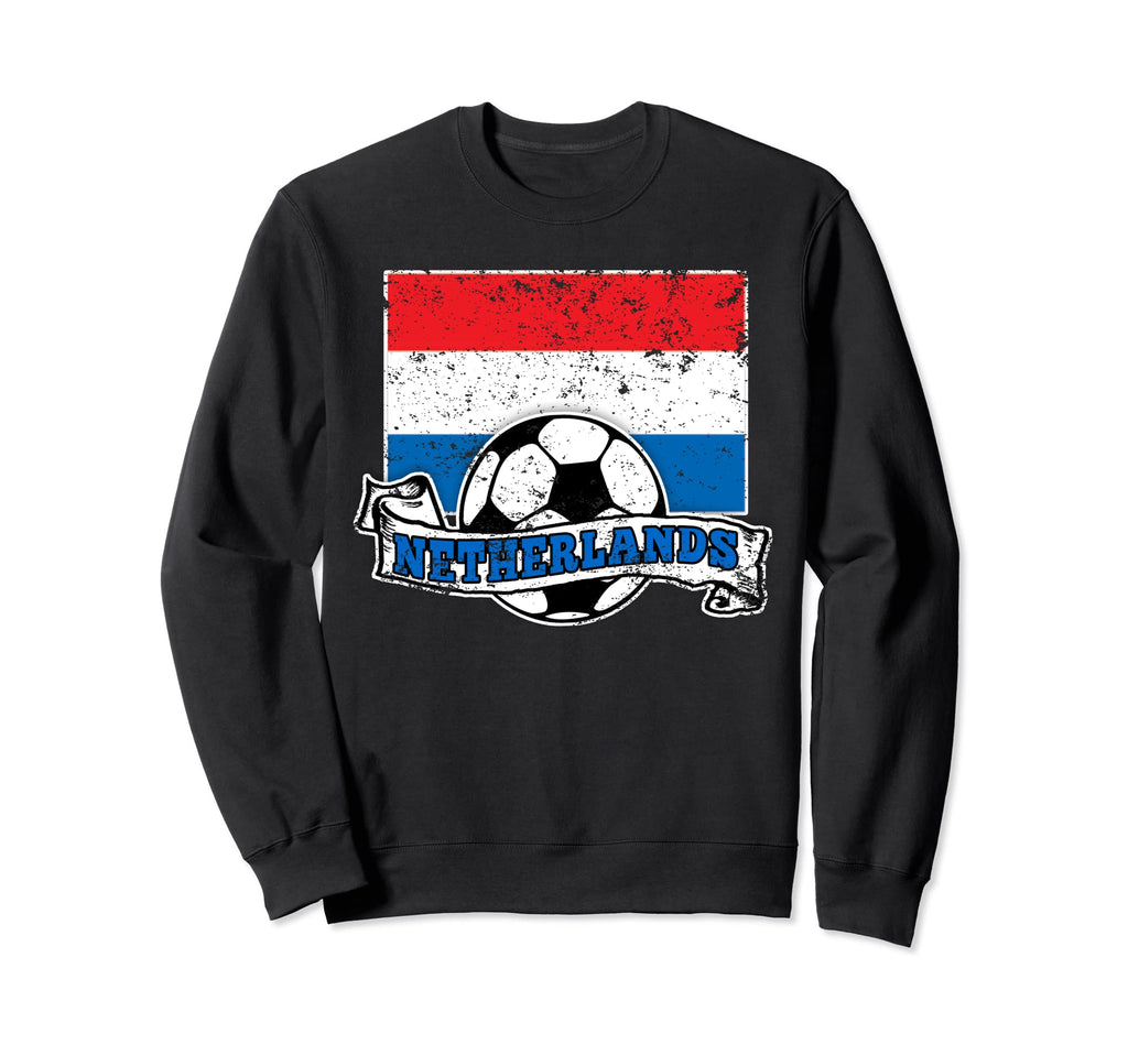 Netherlands Soccer Ball And Flag Sweatshirt - Aesthetic Graphic for Adults - T-Shirt, Sweatshirt, Hoodie