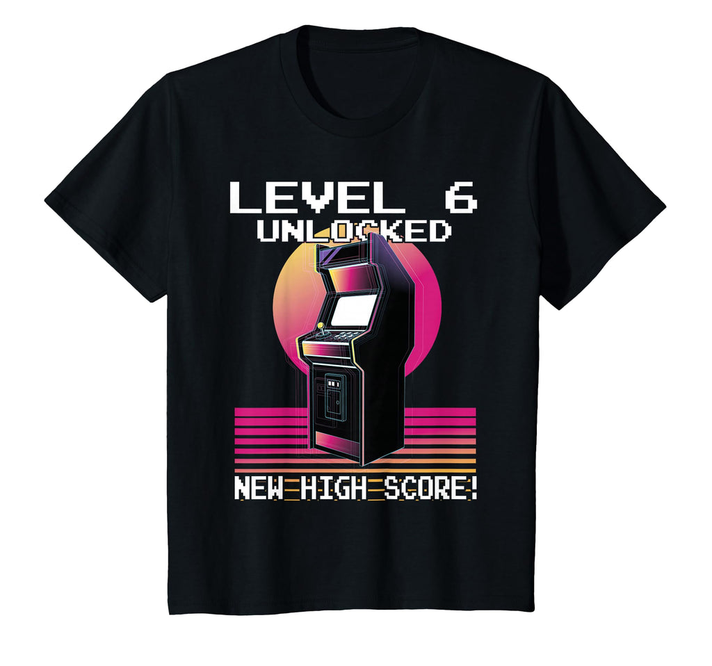 Level 6 Unlocked Gamer 6Th Birthday T-Shirt - Minimalist Print Men Women - T-Shirt, Sweatshirt, Hoodie