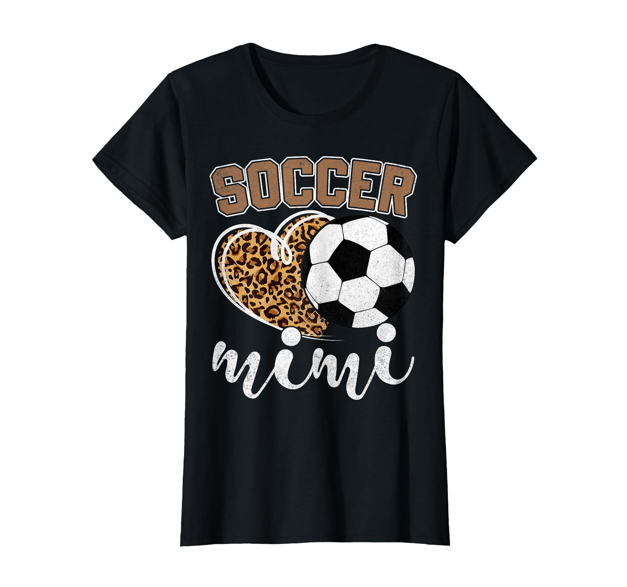 Soccer Mimi Leopard Heart Mom Grandma T-Shirt - Graphic Print for Adults - T-Shirt, Sweatshirt, Hoodie