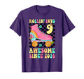 Rolling Into 9 Awesome Since 2016 Groovy T-Shirt - Custom Art Print Unisex - T-Shirt, Sweatshirt, Hoodie