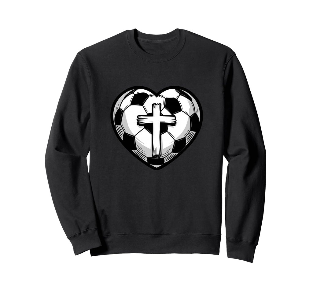 Soccer Ball Heart Christian Faith Sweatshirt - Unique Graphic for Adults - T-Shirt, Sweatshirt, Hoodie