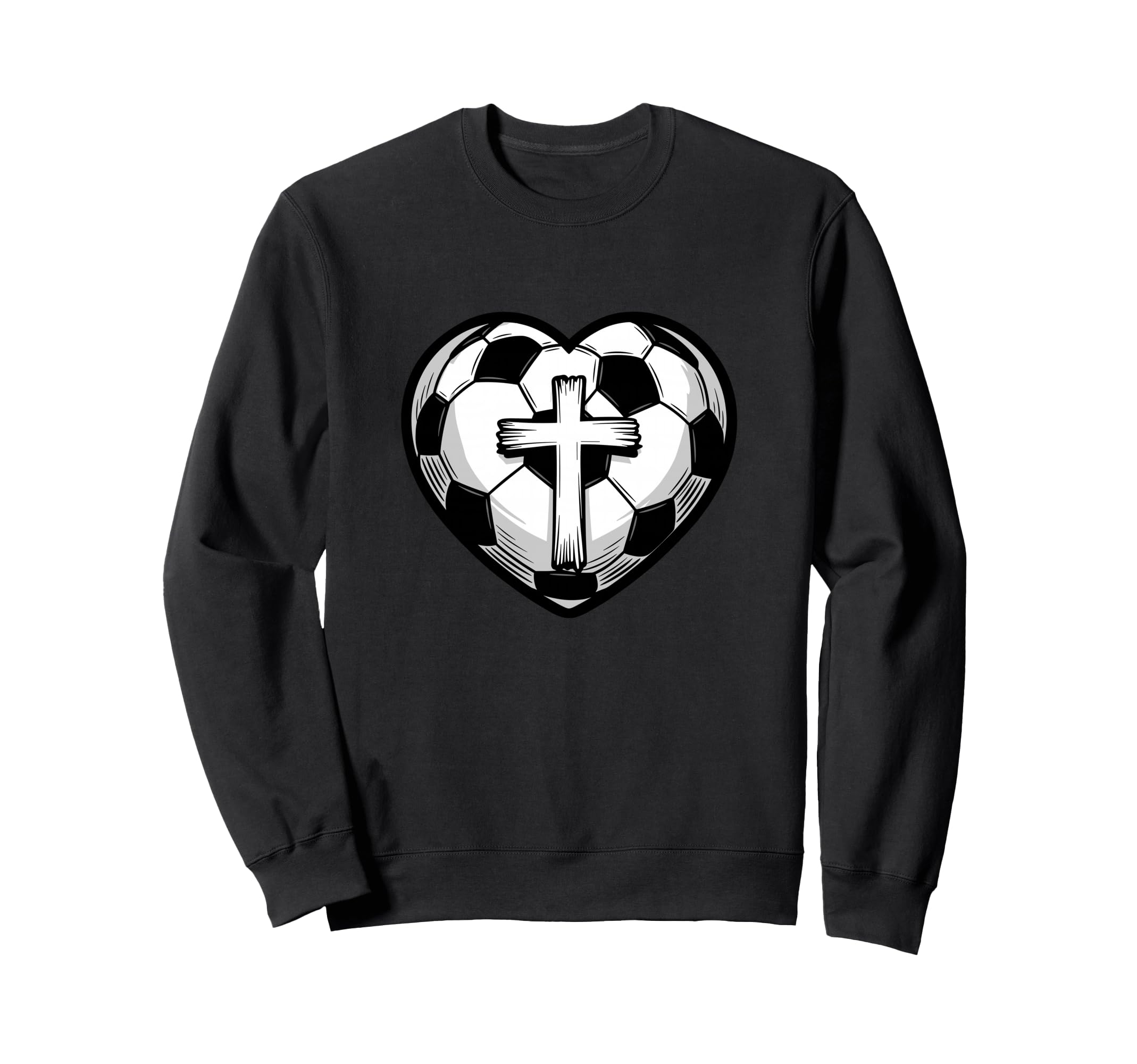 Soccer Ball Heart Christian Faith Sweatshirt - Unique Graphic for Adults - T-Shirt, Sweatshirt, Hoodie